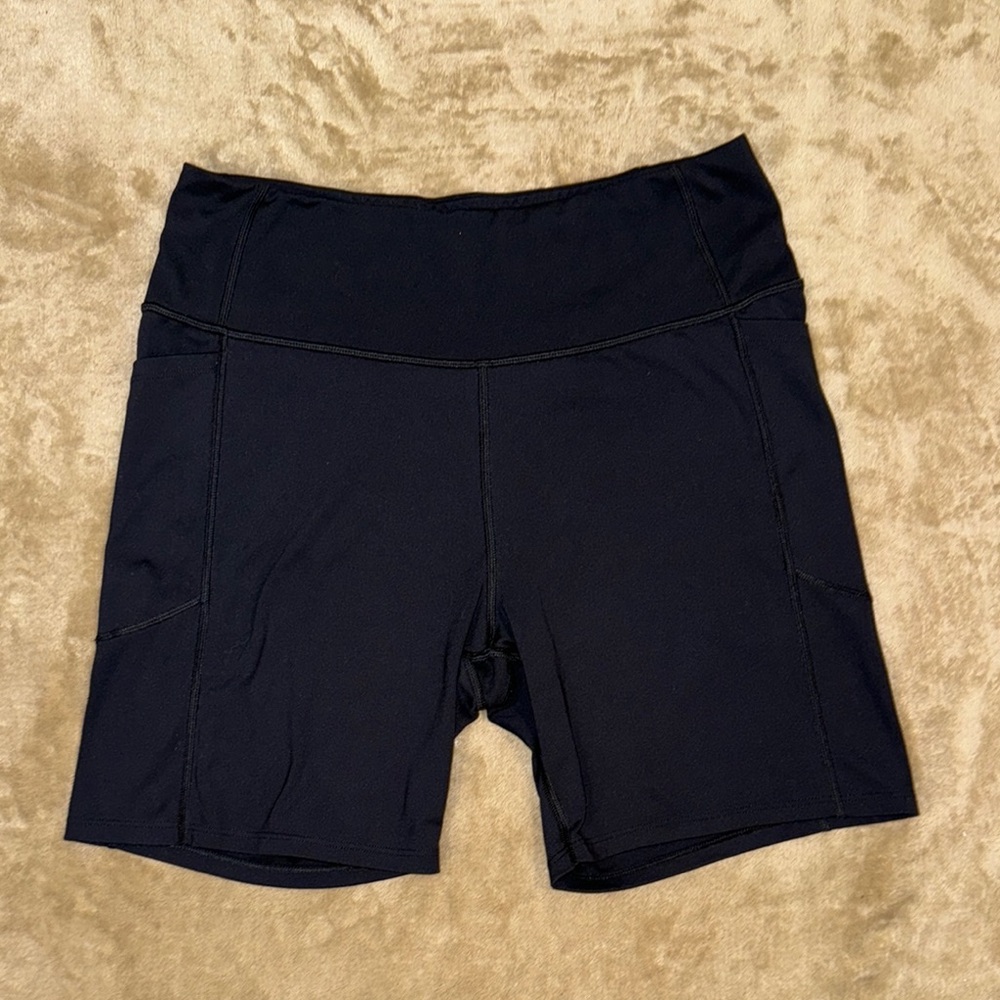 Black Bike Shorts with Elastic Waistband